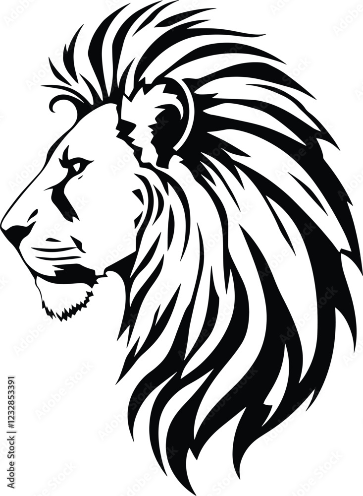 Fototapeta premium Vector illustration of lion head silhouette