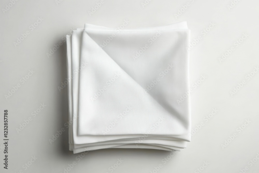 folded white cloth napkin on white background folded white cloth napkin on white background