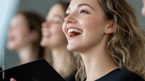 A group practicing call-and-response vocal techniques for a traditional choral performance photo