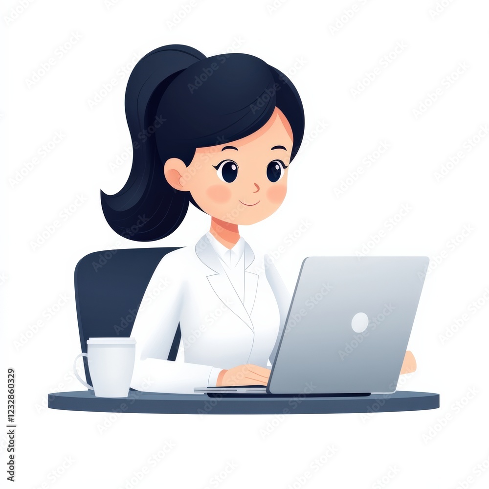 female doctor working on laptop female doctor working on laptop