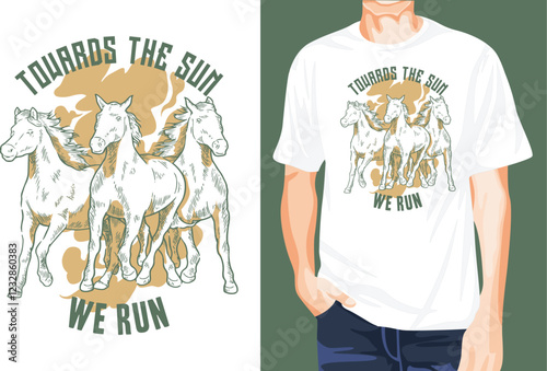 Horse racing t-shirt design unique idea