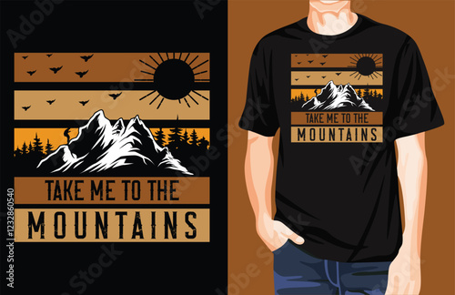 Take me to the mountains t-shirt design idea photo