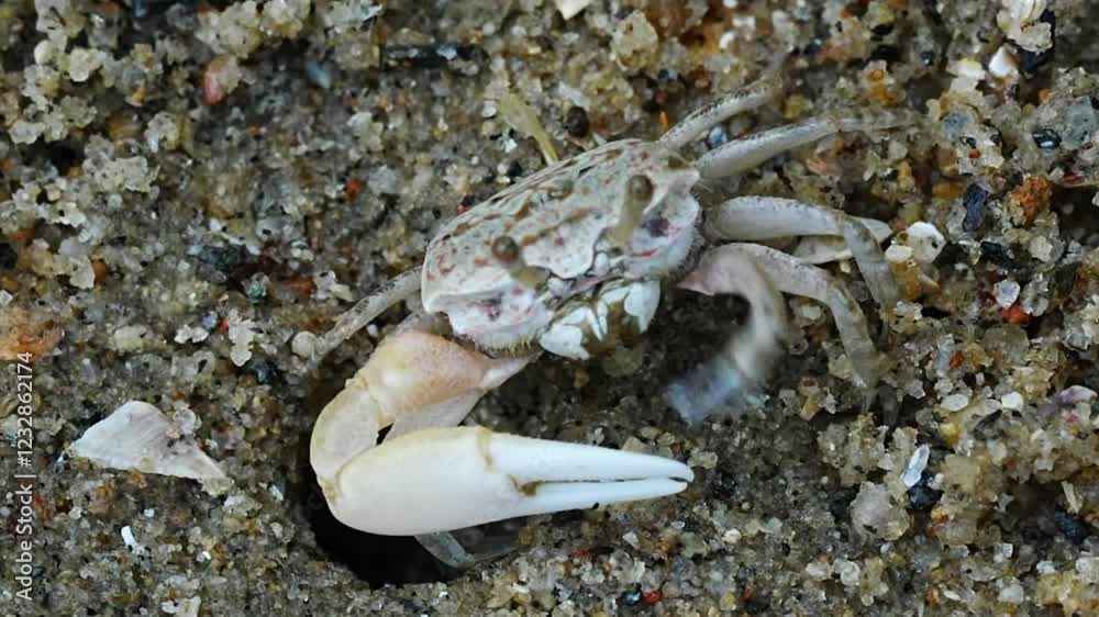 Fiddler crabs are small, coastal crabs known for the distinctive size difference between their two claws, with one being much larger than the other, resembling a Fiddler crabs are small, coastal crabs known for the distinctive size difference between their two claws, with one being much larger than the other, resembling a