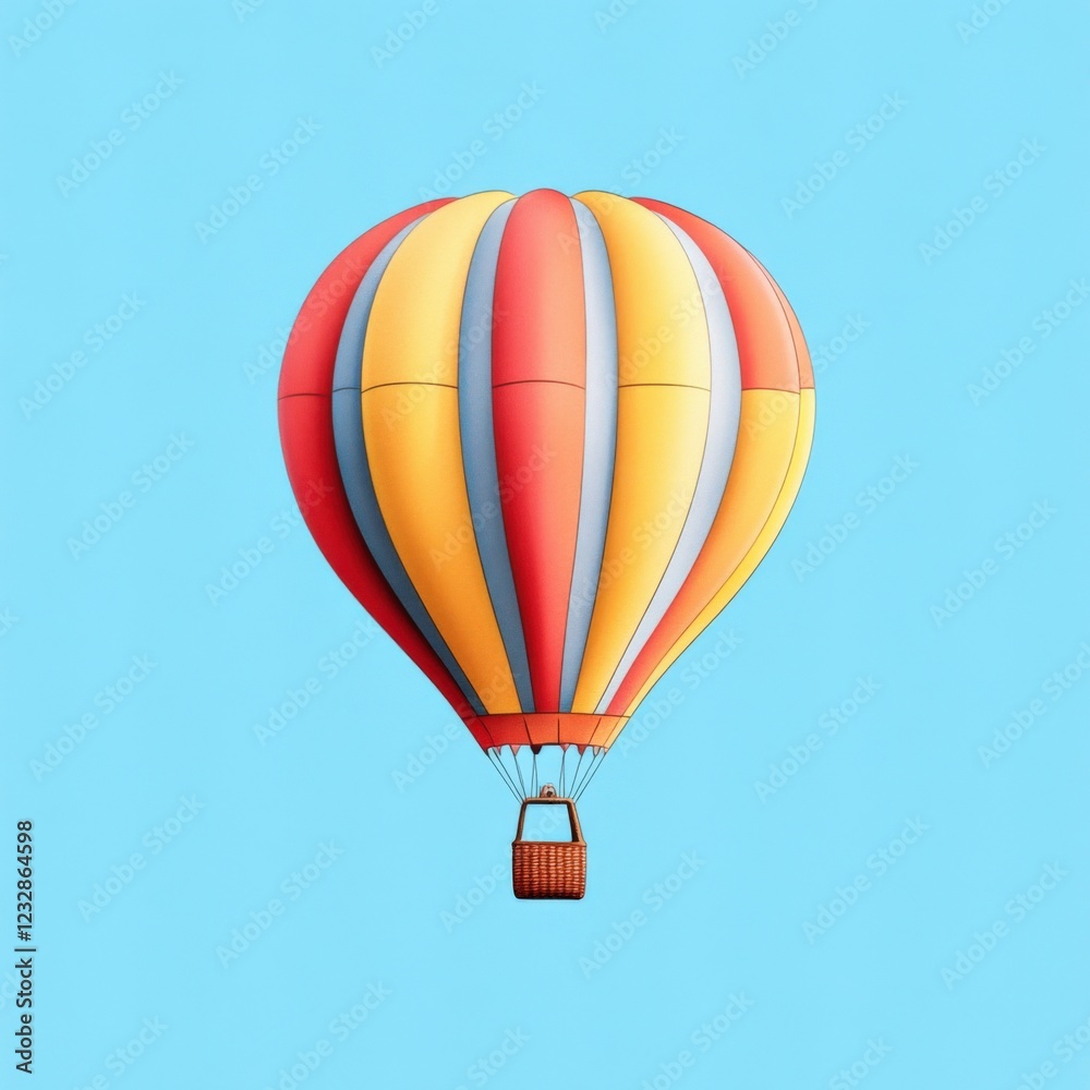 Naklejka premium colorful hot air balloon floating in a clear blue sky
