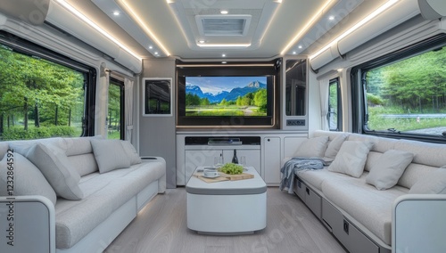 Luxury Motorhome Interior: Opulent Living on the Road