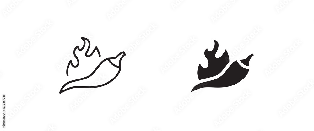 Pepper icon. Hot pepper. Chili icons,editable stroke, flat design style isolated on white linear pictogram, button, vector, sign, symbol, logo, illustration Pepper icon. Hot pepper. Chili icons,editable stroke, flat design style isolated on white linear pictogram, button, vector, sign, symbol, logo, illustration