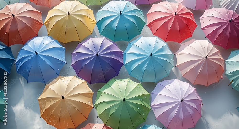 colorful umbrellas on the beach