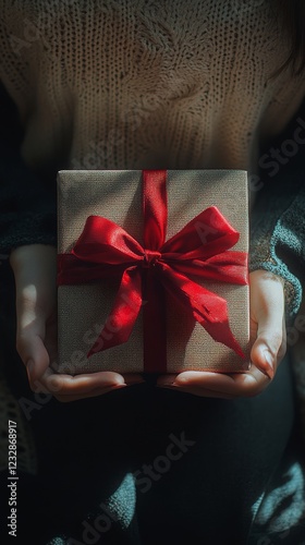 Gift presentation during a festive gathering in a cozy home