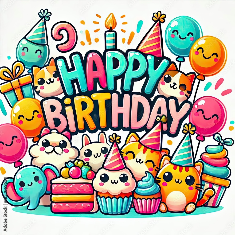 Obraz premium happy card with animals