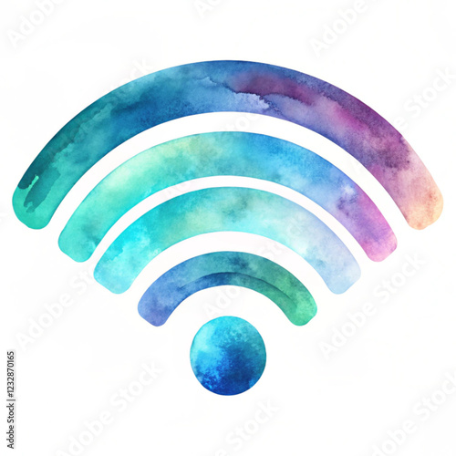 wi-fi symbol illustration watercolor style illustration vector with a white background.