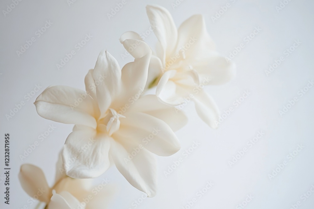 Obraz premium Delicate white blossoms gently sway in soft light