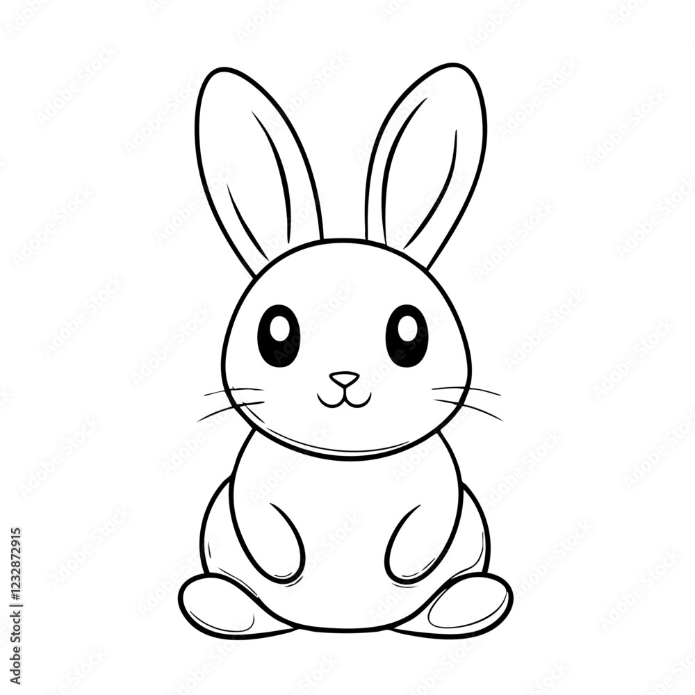 Fototapeta premium bunny cartoon coloring