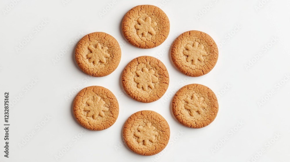 Six Round Cookies Arranged In A Pattern Six Round Cookies Arranged In A Pattern