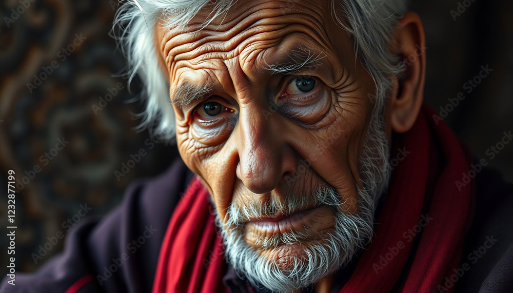Portrait of a thoughtful elderly person Portrait of a thoughtful elderly person