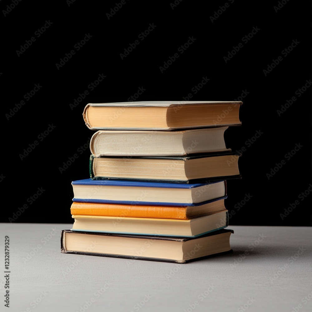 stack of hardcover books on a table stack of hardcover books on a table