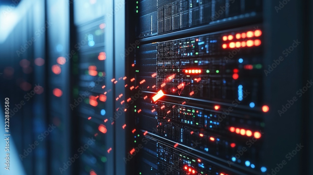 Data Transfer In A Modern Server Room Data Transfer In A Modern Server Room