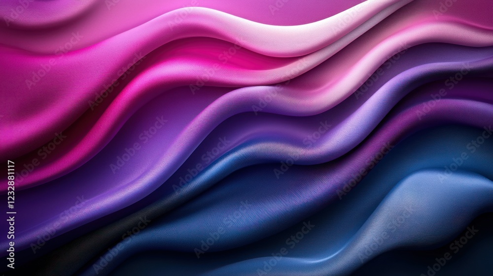 Obraz premium Flowing pink, purple, blue waves abstract background design element