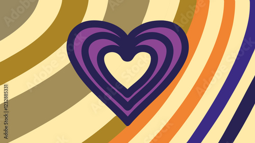 Colorful vectorized heart designs set against lively background patterns perfect for enhancing Valentine's Day themed projects and decorations