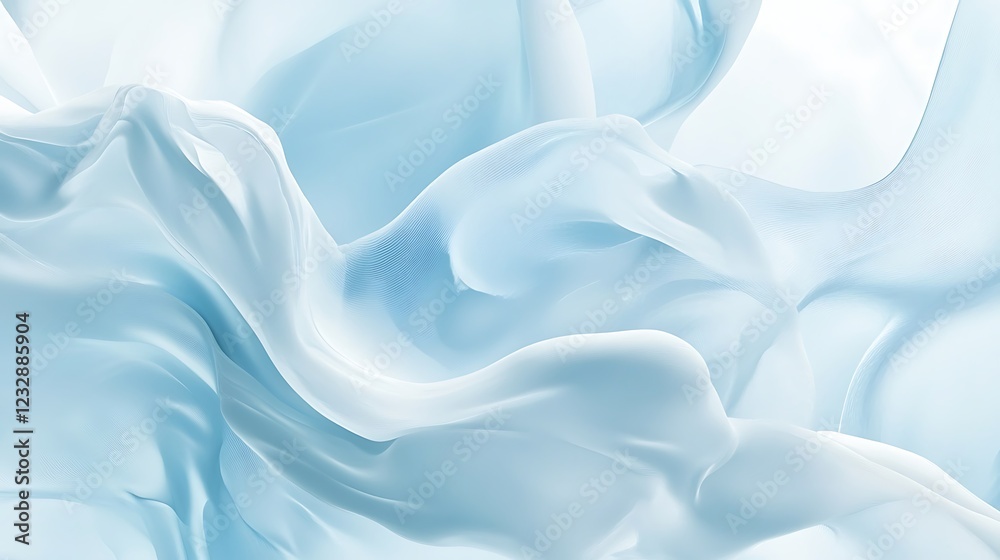 Obraz premium Abstract Blue Fabric Swirling Softly and Elegantly