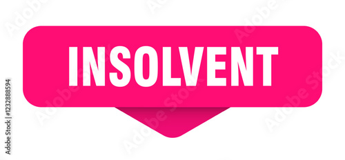 insolvent sticker. insolvent sign on transparent background