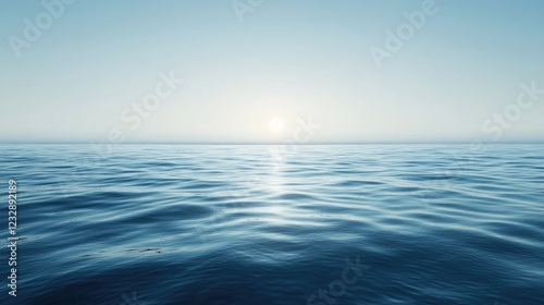 Wallpaper Mural Serene Ocean Scene With Calm Waters And Distant Sun Torontodigital.ca