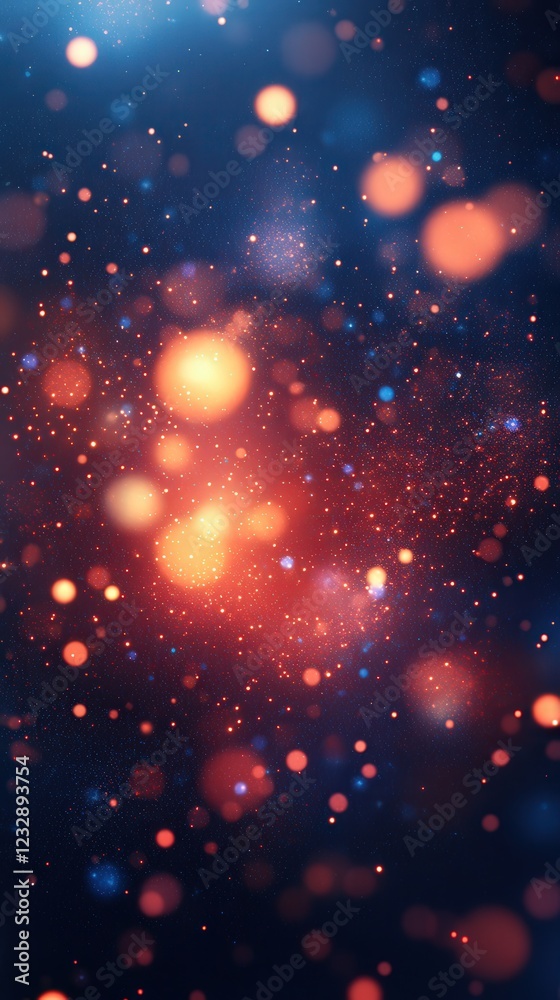 Obraz premium Abstract Cosmic Nebula: Glowing Red and Blue Lightscape.