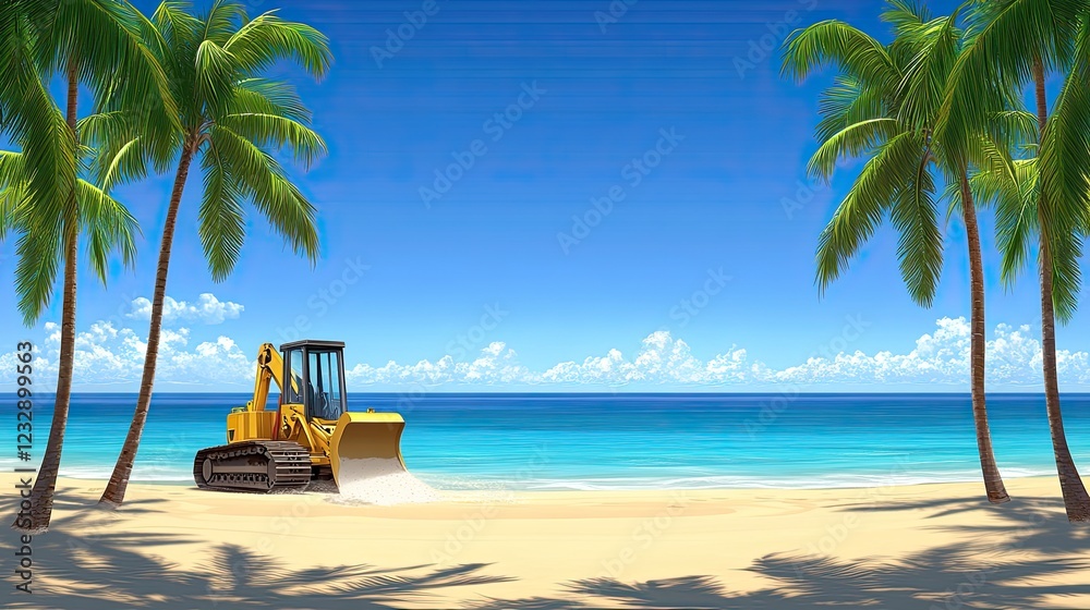 Obraz premium beach with coconut trees and sea