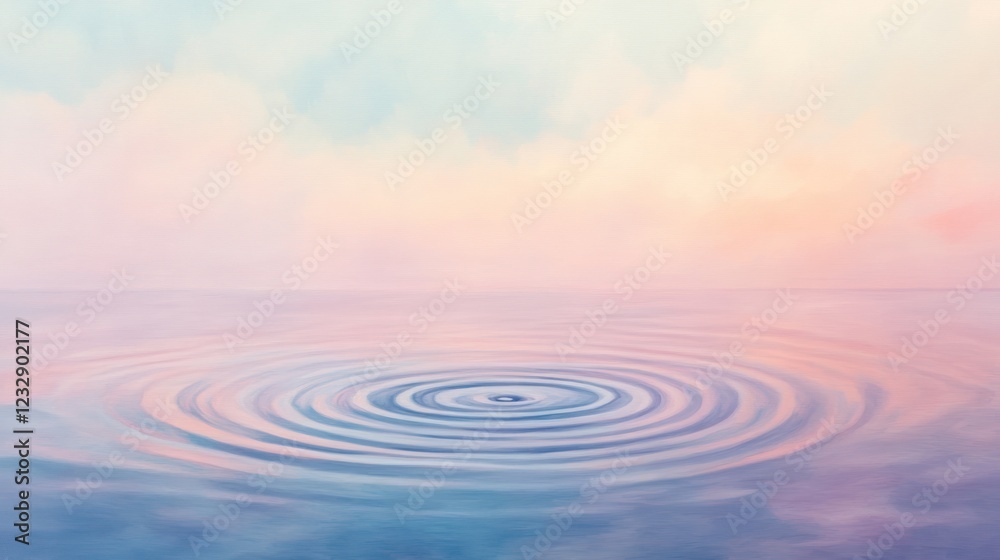 Serene Water Ripples Underneath Pastel Sky Serene Water Ripples Underneath Pastel Sky
