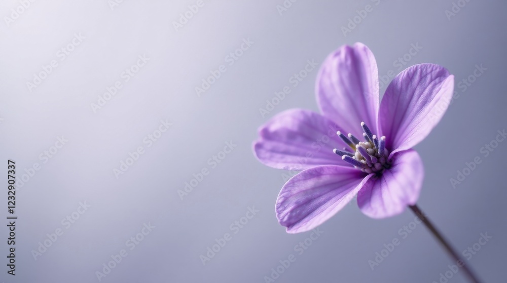 A Delicate Lavender Blossom on a Soft, Muted Background, a Symbol of Purity and Serenity A Delicate Lavender Blossom on a Soft, Muted Background, a Symbol of Purity and Serenity