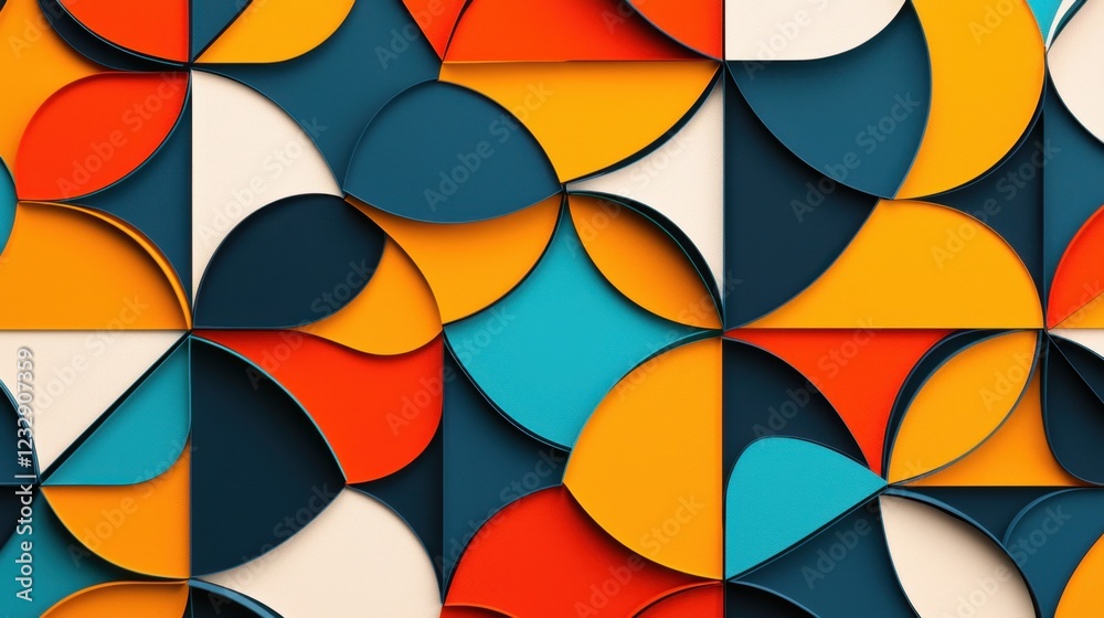 Obraz premium Colorful Geometric Shapes in Modern Abstract Design Background