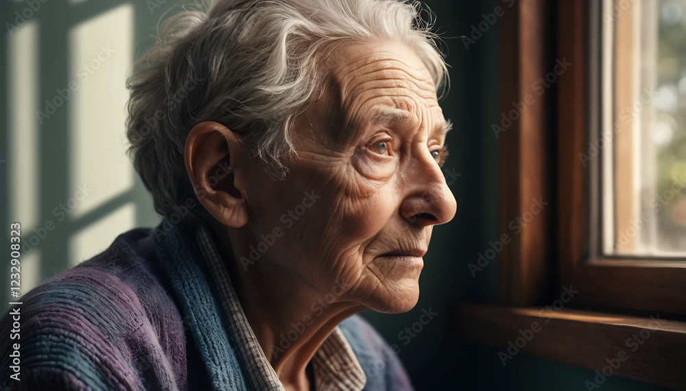Portrait of a thoughtful elderly person