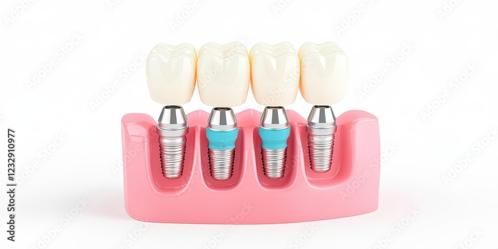 Obraz premium Dental implants model demonstrating modern dental technology.