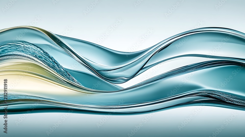 Obraz premium Abstract Teal Liquid Waves Flowing Gently