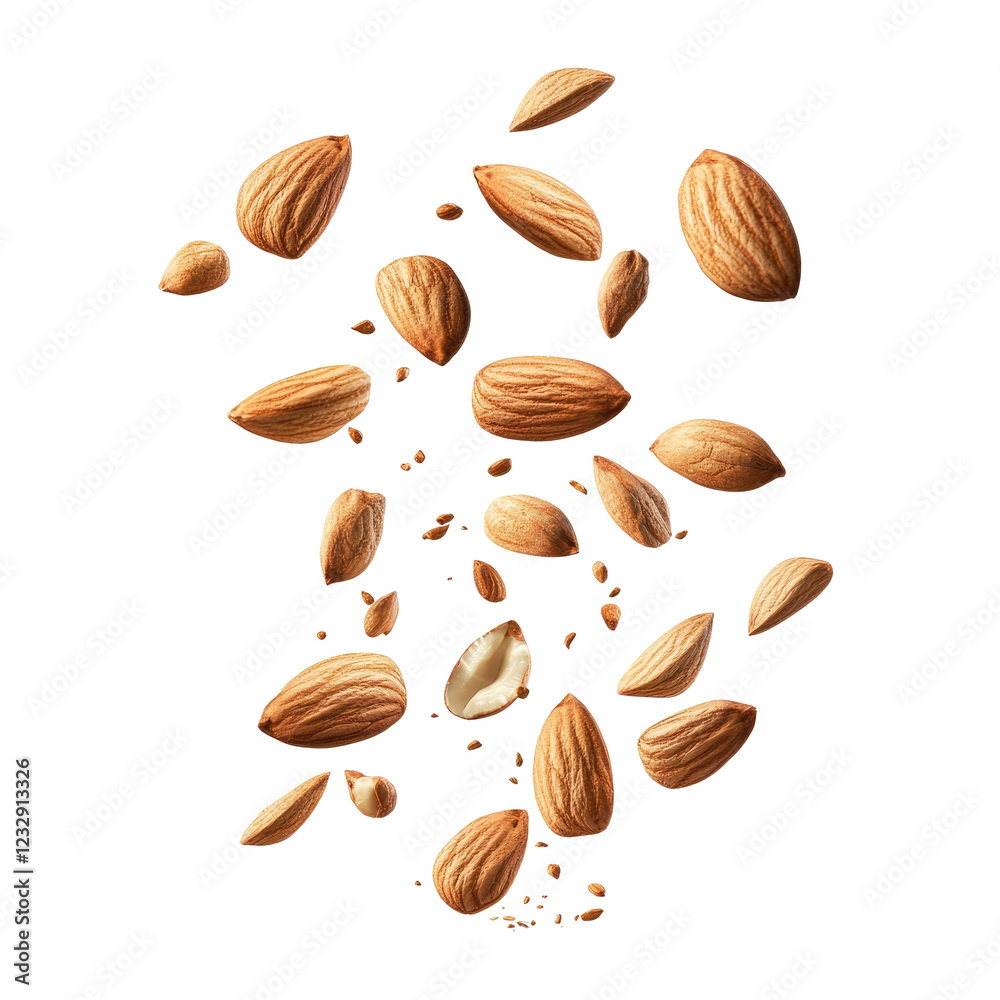 Almonds and tree nuts isolated on transparent background Remove png, Clipping Path, pen tool Almonds and tree nuts isolated on transparent background Remove png, Clipping Path, pen tool