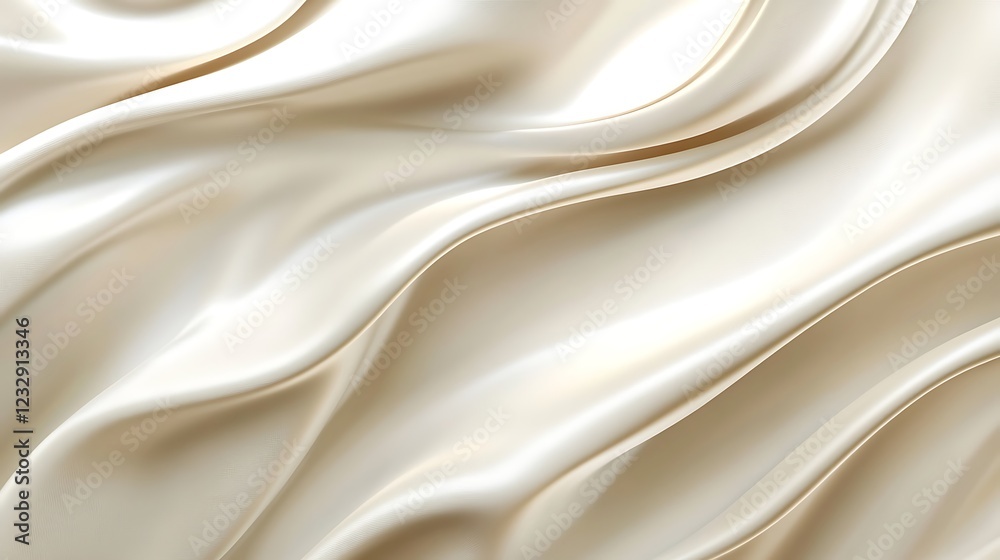 Fototapeta premium Elegant Cream Silk Fabric Draped Softly