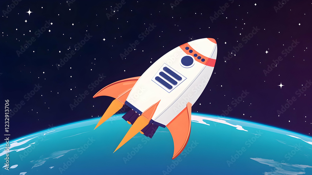 Rocket launching into space above Earth. (1) Rocket launching into space above Earth. (1)
