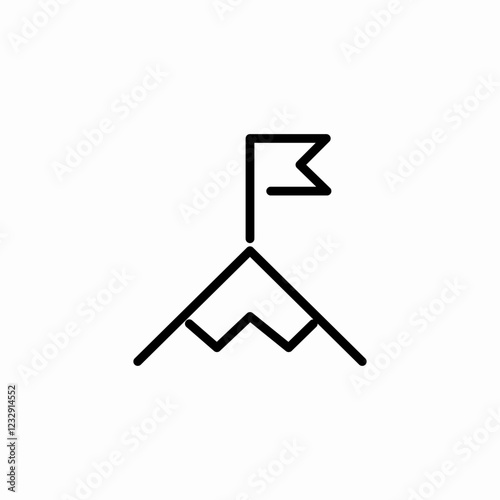 mountain top reach achievement icon sign vector