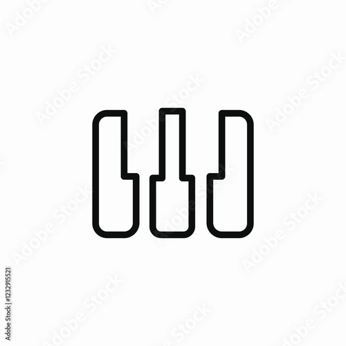 piano instrument icon sign vector