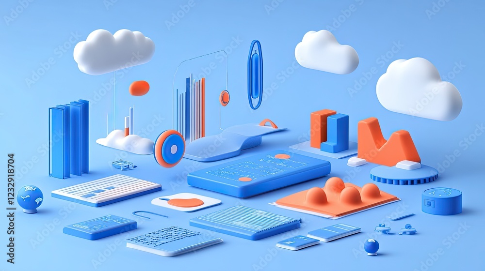 Obraz premium Abstract Cloud Computing Data Visualization Design