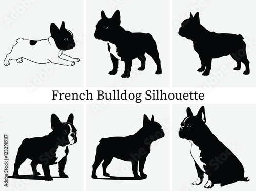 French Bulldog Silhouettes Design