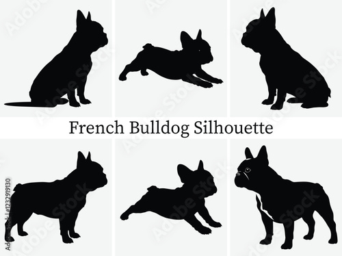 French Bulldog Silhouettes Design