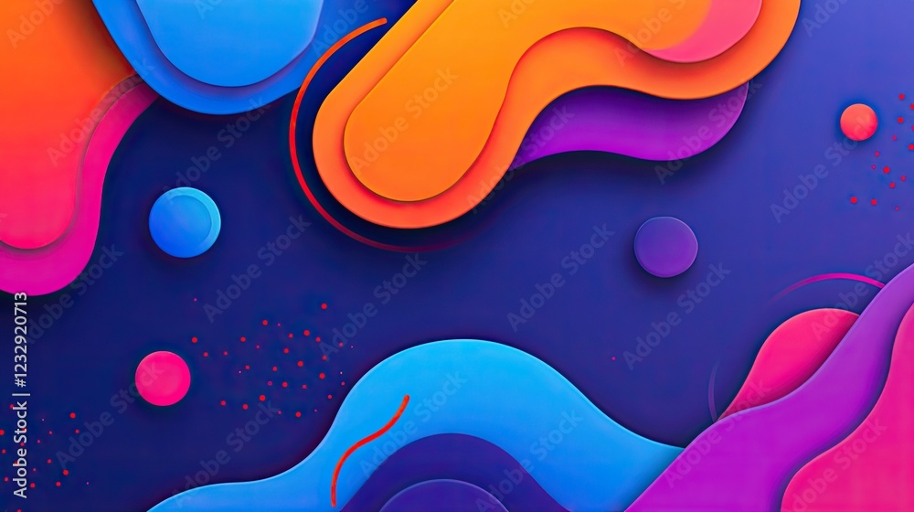 Abstract Colorful Waves and Circles Design Abstract Colorful Waves and Circles Design