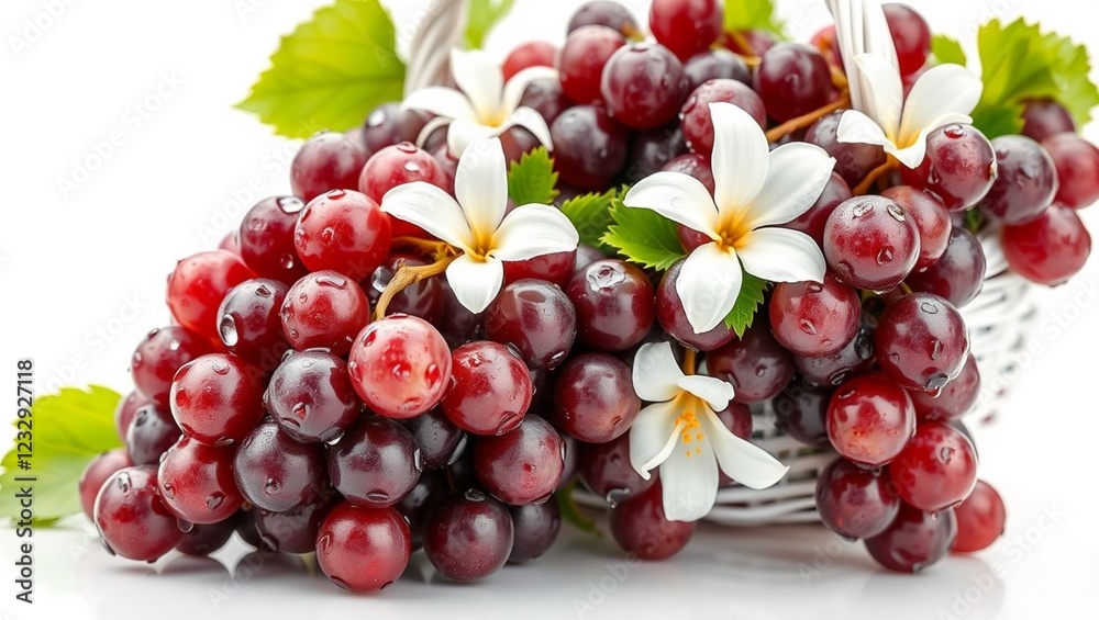 Obraz premium red grapes on a white background