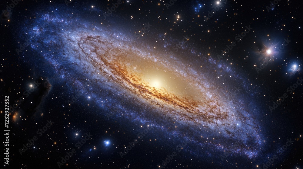 Fototapeta premium A vast galaxy filled with stars and nebulae, set against the backdrop of space.
