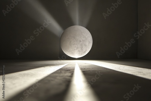 Dynamic burst of light emanating from a central glowing sphere