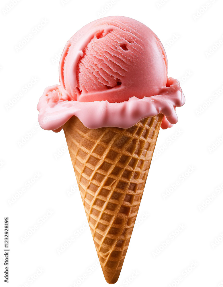 strawberry ice cream cone