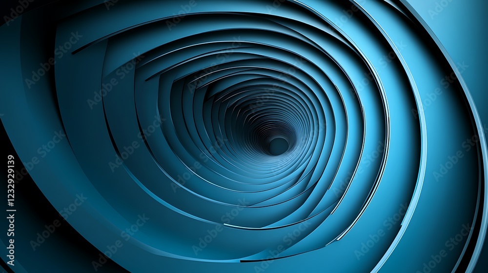 Abstract Blue Spiral Vortex Tunnel Design Abstract Blue Spiral Vortex Tunnel Design