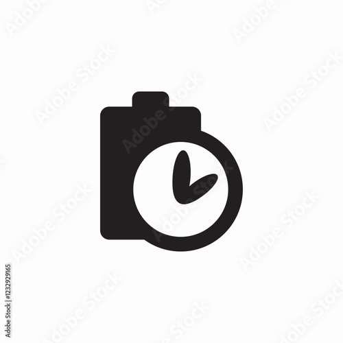 battery charging time icon sign vector