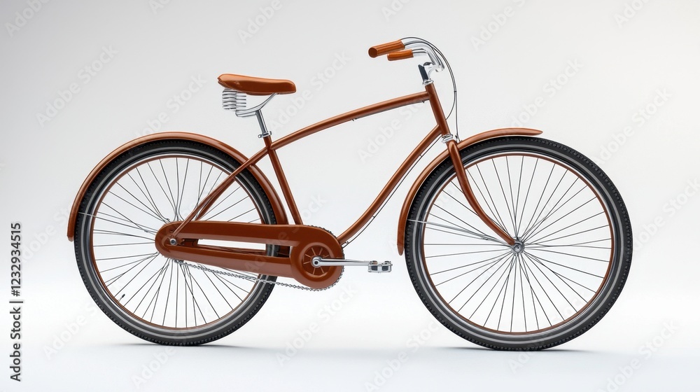Classic Brown Bicycle Isolated on White Background for Design Use Classic Brown Bicycle Isolated on White Background for Design Use