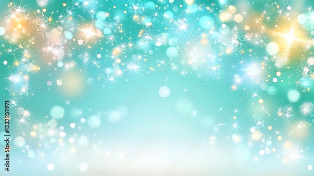 Sparkling Lights Festive Teal Background Design Sparkling Lights Festive Teal Background Design